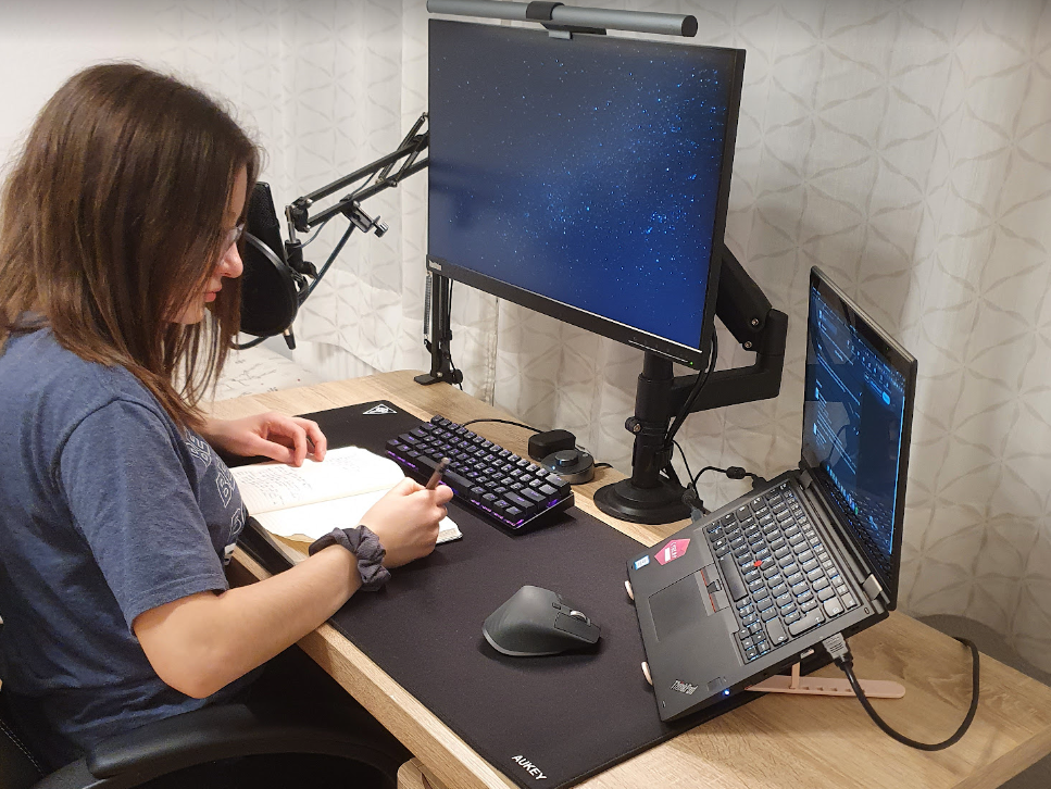 My setup and me working.